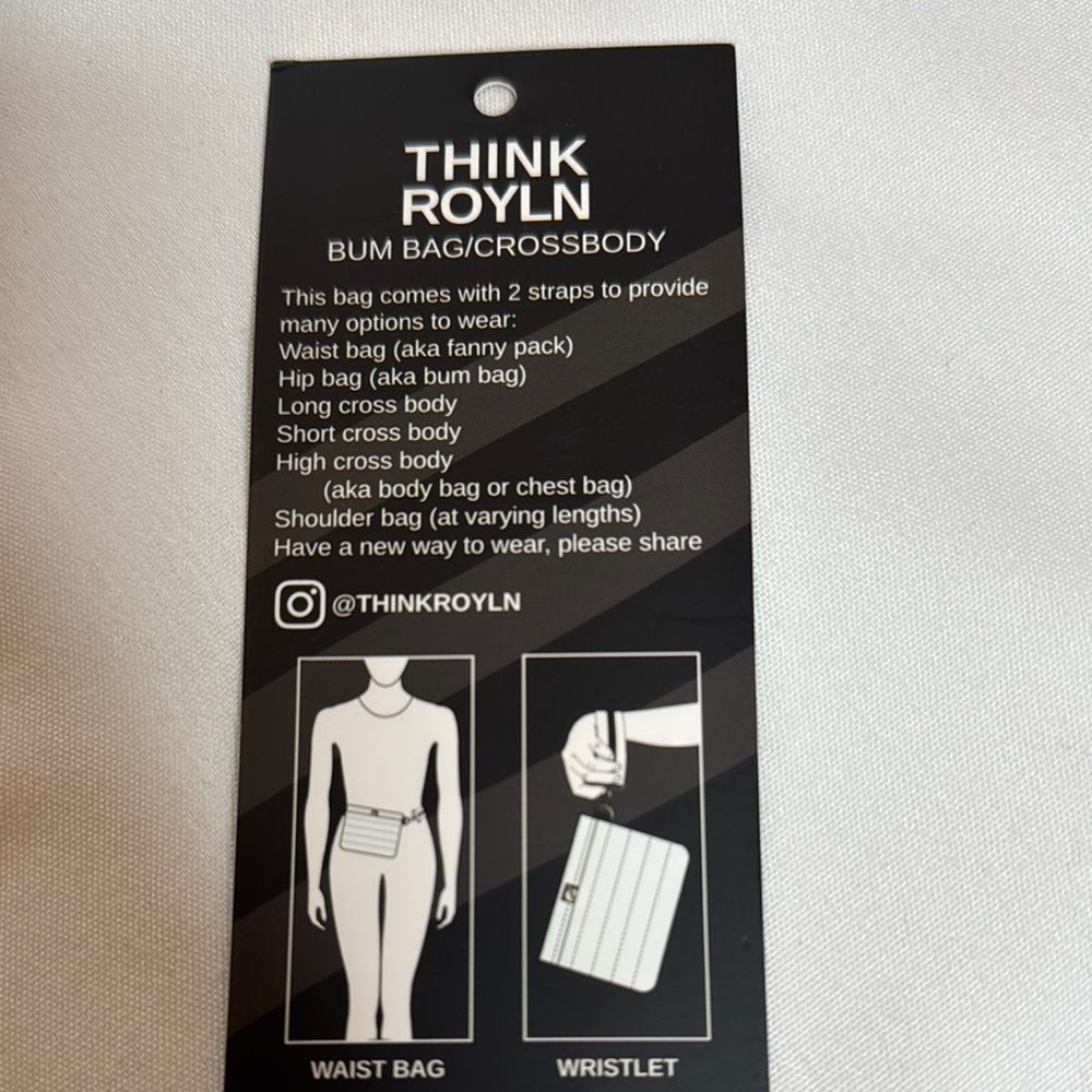 Think Royln Black Crossbody Bag with Striped Strap - Picture 3 of 5